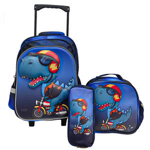Tas Troli Sekolah Anak Kartun 16 Inci 3 Pcs Set 3D untuk Anak-anak, Set Ransel Sekolah dengan 2 Roda, Ransel Siswa dengan Troli - Product Image 3