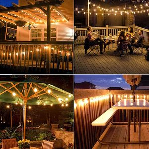 <strong>48FT</strong> Patio Garden Solar Panel with 15pcs Vintage S14 Bulbs for Holiday Christmas Outdoor Decoration <strong>Light</strong> <strong>String</strong> - Product Image 5