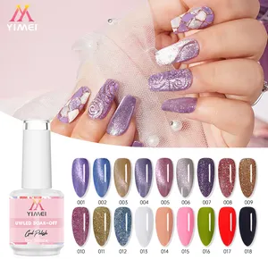 Produsen harga rendah Gel Mata Kucing Glitter Solid tahan lama Soak Off 6 warna 15ml Set Cat kuku Gel UV kualitas tinggi