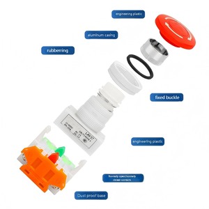 Bouton poussoir rouge champignon 22 mm LAY37, bouton d'arrêt d'urgence à verrouillage automatique - Product Image 6