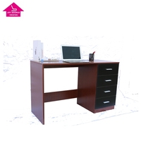Bureau d'ordinateur blanc moderne avec tiroirs et étagères pour imprimante, table d'étude et de travail pour petit espace, bureau à domicile en bois