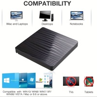 Unidad Óptica Portátil USB 3.0 + Tipo C, Grabadora de CD RW, Reproductor de DVD, Grabadora de DVD Externa, Grabadora Óptica para Macbook, Laptop, PC