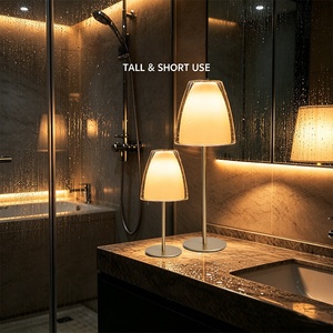 Lampe en forme de cône translucide, design premium, texture de qualité supérieure, alimentation par batterie, commande tactile, étanche, lampe LED sans fil pour chambre à coucher - Product Image 3