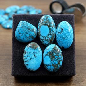 MAHNAJ GEMS Wholesale Blue Magnesite Turquoise Stone Loose Gemstone Flatback Cabochons for DIY Ring Necklace - Product Image 1