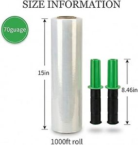 Huamaohengchun15 Inch x 1000ft 70 Gauge, <b>Plastic</b> Wrap for Moving with Handle, Packing, Shipping, Pallet & Furniture Protection - Product Image 2
