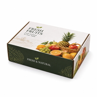 Maßgefertigte Wellpappe-Obstkiste für Frischprodukte-Geschenksets Vollfarbig Bedruckter Lieferkarton mit Logo