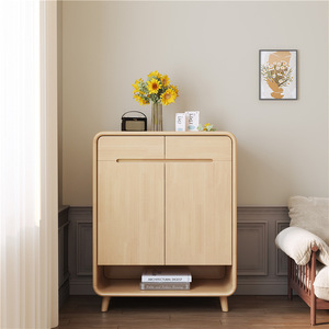 Shoe <b>Cabinet</b> Solid Wood Large Capacity Storage Entryway Foyer <b>Cabinet</b> Double Door Home Use Durable - Product Image 3