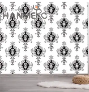 53cm Hot Deep embossing Damask European Classic wallpaper pvc Non-glue wall Peel 3d wallpaper for home decoration