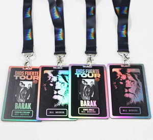 Insigne <span class=keywords><strong>en</strong></span> <span class=keywords><strong>plastique</strong></span> holographique Design Vip Passes Backstage Carte PVC pour le personnel de l'événement avec lanière - Product Image 3