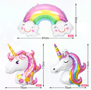 11 pièces ensemble de ballons licorne ronds en feuille avec étoile arc-en-ciel et ballon en aluminium dégradé arc-en-ciel de 40 pouces pour fille licorne - Product Image 5