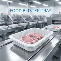Emballage en blister PP de qualité alimentaire sur mesure en gros, barquette en blister pour viande, emballage alimentaire