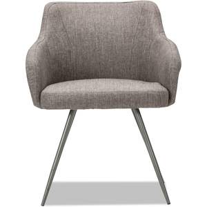 Fauteuil d'invité Alera Captain Series au design moderne et confortable, en cuir tweed gris avec structure en métal pour réunions et salon - Product Image 3