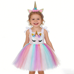 ชุดกระโปรงบัลเลต์สีพาสเทลลายยูนิคอร์นสำหรับเด็กผู้หญิง ชุดแฟชั่นคริสต์มาสสำหรับเด็กวัยเตาะแตะ ชุดสำหรับงานวันเกิด - Product Image 4