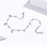 BAGREER SCT011 Mode gland coréen coquillage bohème gaufrette perles s925 argent chaîne bijoux bracelet de cheville pour les femmes