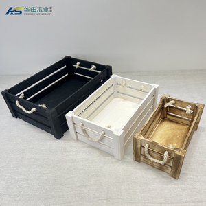 Boîtes de rangement en bois écologiques modernes en gros avec corde rustique, boîtes de rangement pour fruits pratiques, prix abordables - Product Image 5