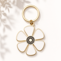 Emaille voedsel sleutelhanger op maat gemaakte metalen sleutelring dessert charme regenboog bloem pizza sleutelhanger voor tas charme en promotioneel cadeau