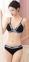 Lingerie froncée de haute qualité en coton sans couture ensemble soutien-gorge et string de sport pour femmes taille en gros