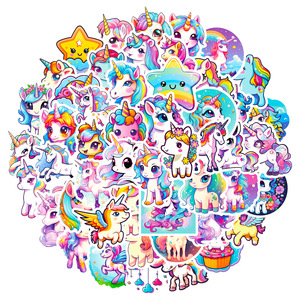 Cute Unicorn Waterproof Stickers: Custom DIY Decorative Stickers for Preschoolers and Children Cartoon Animal Stickers - Product Image 1