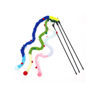 Jouets pour animaux de compagnie : Bâton de chatouilleur en peluche coloré avec clochette, baguette interactive pour chaton, bâton de chatouilleur en corde, fournitures pour animaux de compagnie - Product Image 3