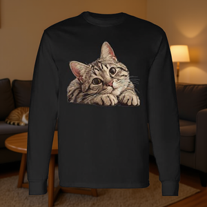 Camiseta de manga larga con diseño de gato tabby, regalo para amantes de las mascotas, diseño de gatito - Product Image 3
