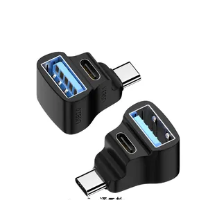 2 IN 1 USB C extension to usb A Female adapter suit for charging and radiating 100W 1A