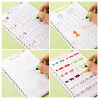 Magisches Übungsheft 4-teilig Englisches Handschrift-Notizbuch für Kinder Kalligrafie-Druckbuch Kinder-Kalligrafie-Trainingsbuch