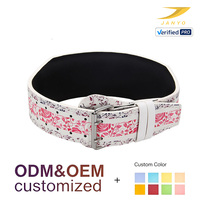 Ceinture de musculation pour hommes en cuir véritable, personnalisée par une grande marque, avec imprimé floral rose et boucle à double ardillon