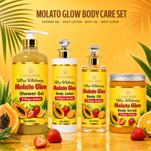 OEM Molato Glow Whitening Gezichtsverzorgingsset Douchegel Lotion Olie Scrub Donkere Vlekken Verzorging Afrikaanse Huid Luxe Koreaanse <span class=keywords><strong>Niacinamide</strong></span> - Product Image 2