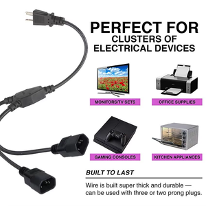 สายพ่วงสำหรับเปลี่ยนกำลังไฟ NEMA 5-15P เป็น2 * C14 Y สำหรับทีวี - Product Image 3