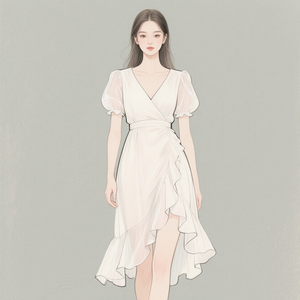 Abiti da Donna Casual Corti e <span class=keywords><strong>Lunghi</strong></span>, Design Personalizzato in Tinta Unita, Stile Bohémien per Estate e Primavera - Product Image 1