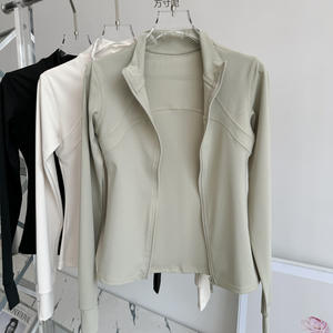 女式软立领拉链冬季健身夹克定制标志透气轻质瑜伽运动夹克拇指 - Product Image 2