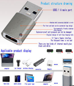 Adaptador USB OTG Portátil LUNG KAY de USB Macho a USB C Hembra para Carga USB 3.0, Cable para Laptop, Nexus, Oneplus, Cargador de Datos - Product Image 3