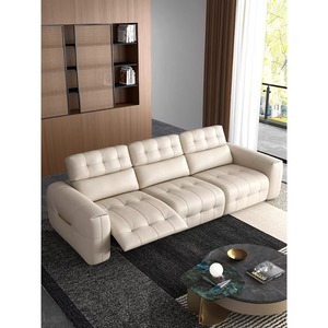 Canapé trois places <span class=keywords><strong>en</strong></span> <span class=keywords><strong>cuir</strong></span> véritable Muyue Smart Blazer, <span class=keywords><strong>salon</strong></span>, haute qualité, style italien minimaliste, <span class=keywords><strong>cuir</strong></span> de vachette de première qualité - Product Image 4