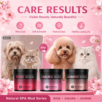 Boue de SPA florale naturelle pour chats et chiens, traitement hydratant pour un pelage doux et brillant, soin de toilettage pour animaux de compagnie à la rose, à la cerise et au jasmin