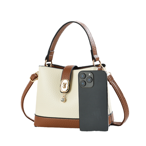 2025 bolso de hombro cruzado de moda para mujer, Bolso tipo cubo de bloque de Color para mujer con forro de poliéster duradero y cierre abierto - Product Image 4