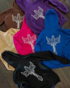 Hoodie Zipper dengan Cetakan DTG Gaya Hiu di Seluruh Bagian, Model Street Heavyweight - Product Image 2