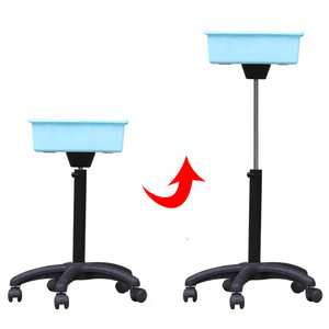 Peckt Mobile Ball Collector Cart Lake Blue Plastic Metal Frame Four-<b>Wheel</b> <b>Table</b> Tennis Badminton Tennis Use - Product Image 2