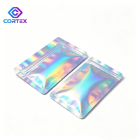 Sacs Mylar personnalisés holographiques en stock, découpés sur mesure, pour emballage de biscuits 1g, 2g, 3.5g