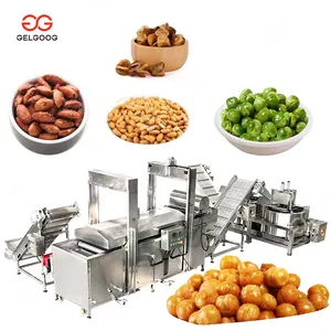 Commercial Continuous Nuts Peanuts Green Peas Broad Bean Roasting Frying Machine Broad Bean Fried Line With Oil