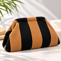 Pochette de toilette rayée avec logo personnalisé, grande capacité, portable, pour femmes, pour organiser les cosmétiques et les articles de toilette en voyage
