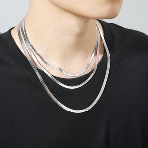 <span class=keywords><strong>Cadena</strong></span> de Serpiente de 3mm, Collar de Acero Inoxidable, <span class=keywords><strong>Cadena</strong></span> de Espiga Chapada en Oro, Joyería al por Mayor - Product Image 3