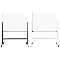 Tableau blanc magnétique double face 36x48 pouces Cadre en aluminium noir Roues de bureau/salle de classe Mobile Produit de tableaux blancs