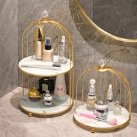 Boîte de rangement de bureau pour salle de bain, toilettes, coiffeuse, articles cosmétiques, lavabo, étagère à 2 niveaux en verre peint