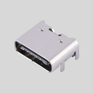 Connecteur femelle USB Type C 6 broches à montage sur carte SMT, coque métallique en alliage de cuivre plaqué or, interface de charge haute fréquence - Product Image 3