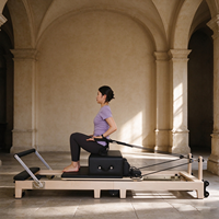 Peralatan Pilates Reformer Kayu Premium Berkualitas Tinggi, Dapat Disesuaikan, Tahan Beban, Pengerjaan Kayu yang Andal untuk Pusat Kebugaran Boutique