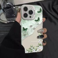 Coques de Téléphone Antichoc Luxe Papillons pour iPhone 17 Air 16 15 Plus Pro Max 14 13 12 11 – Housse de Protection Arrière Anti-chute