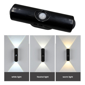 Magnetic PIR <b>Motion</b> <b>Sensor</b> <b>LED</b> Night <b>Light</b> USB Rechargeable 3CCT Adjustable Dual Head Wall Lamp for Cabinet Closet Stair Bedroom - Product Image 2