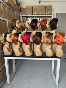 En gros Prix Offre Spéciale #613 Lutin court Curl Blonde Dentelle Perruques 100% de cheveux humains fait à la main dentelle Transparent - Product Image 4