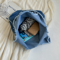 Sacs à bandoulière en denim décontractés pour femmes grande capacité Style collège dames livre fourre-tout Simple fil conception femme Shopping sacs à main