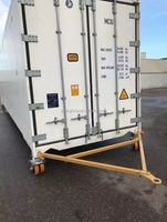 Ensemble de barres de remorquage triangulaires en acier pliable JL avec protections filetées jaunes pour conteneurs maritimes de 35 tonnes